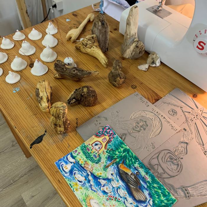 Vue de l'atelier de Lyna Beggah et Alessandro Ferrari